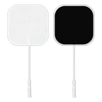 Two square ValuTrode electrodes, one shows the back and the other one the front of the pad.